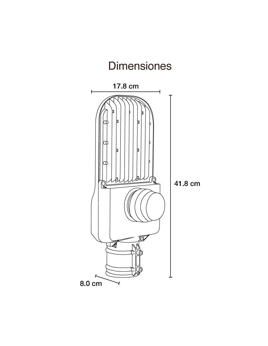 LUMINARIO LED VIAL 50W 5700K 100-277V 10KV C/FOTOCELDA