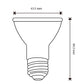 LAMPARA  LED PAR20 ATENUABLE 8W 3000K 100-130V E26 LONG NECK