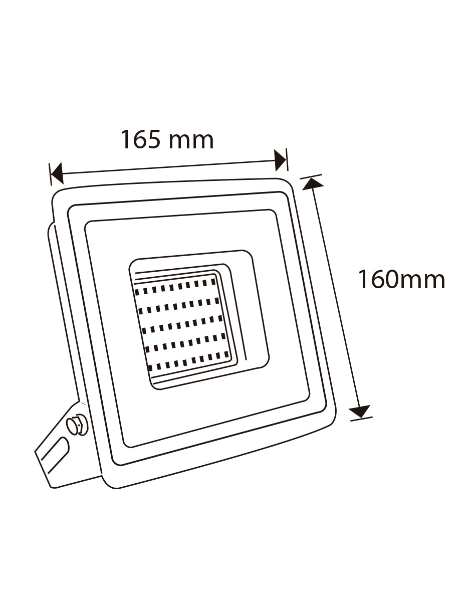 LUMINARIO LED REFLECTOR 50W 5000K 100-240V IP65 NEGRO