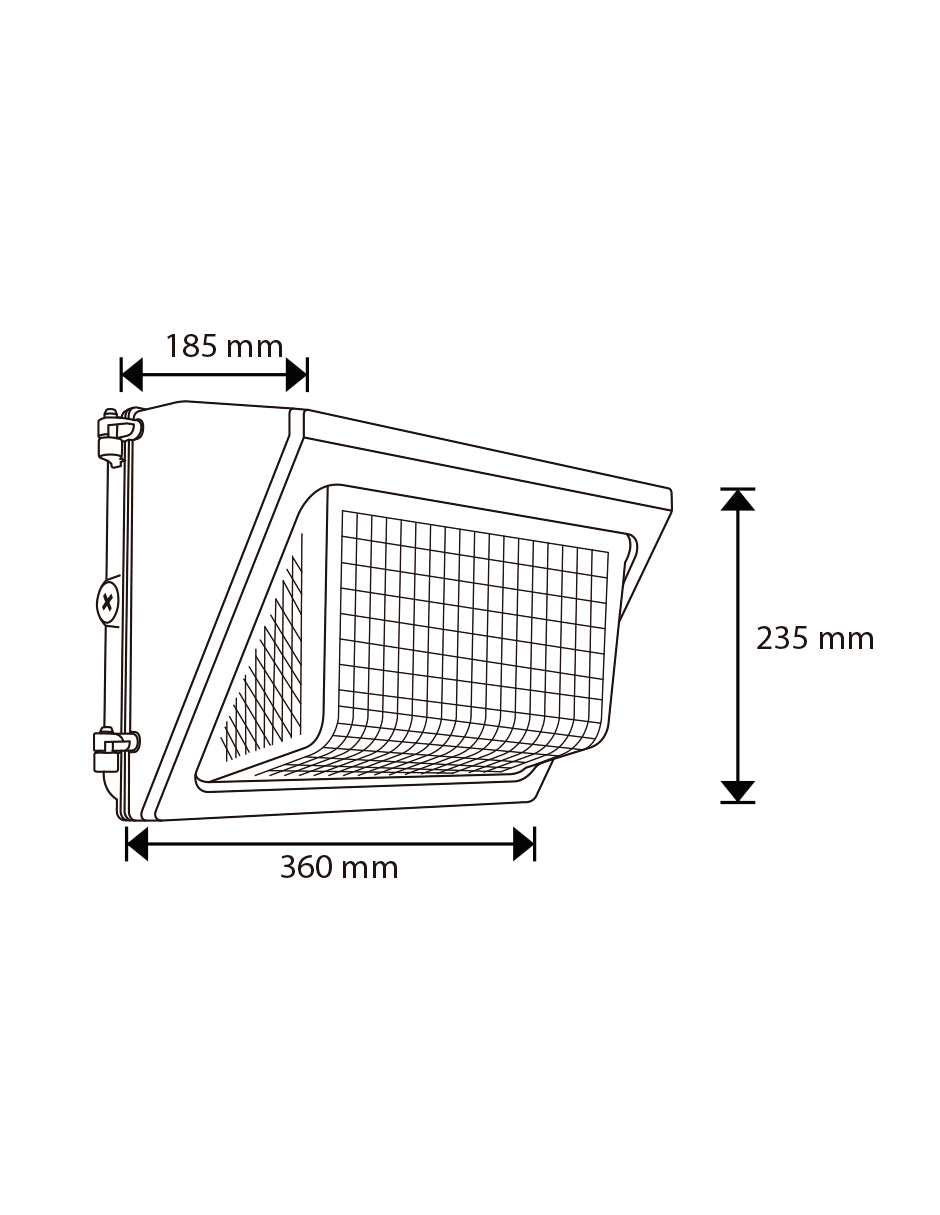 LUMINARIO LED WALL PACK OPALINO 60W 5000K 100-277V IP65